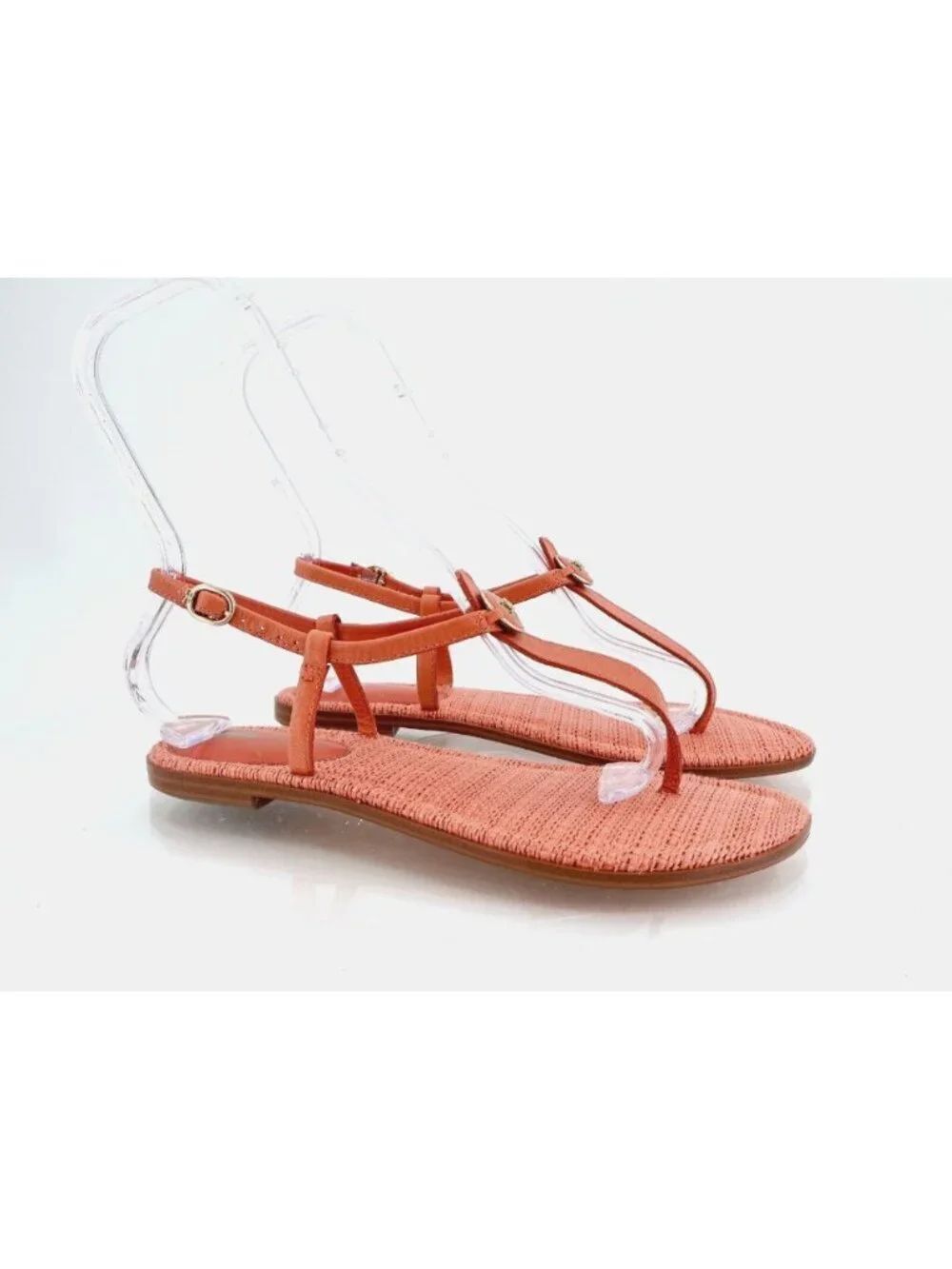 Sam Edelman Women Gigi Signet Slingback Thong Sandals Size 8.5M Orange Leather